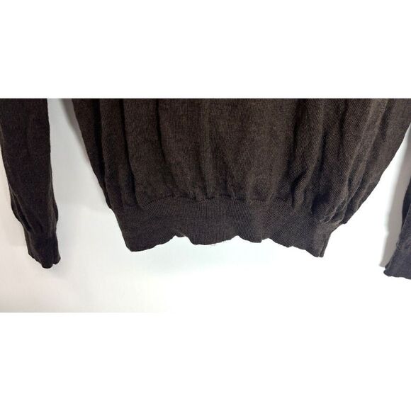 Joseph Abboud Extra Fine Merino Wool V Neck Sweater Size XL Brown Classy - Picture 9 of 10